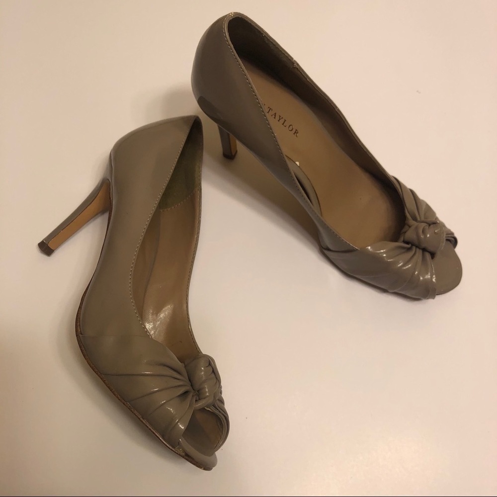 Ann Taylor Nude Open Toe Heels